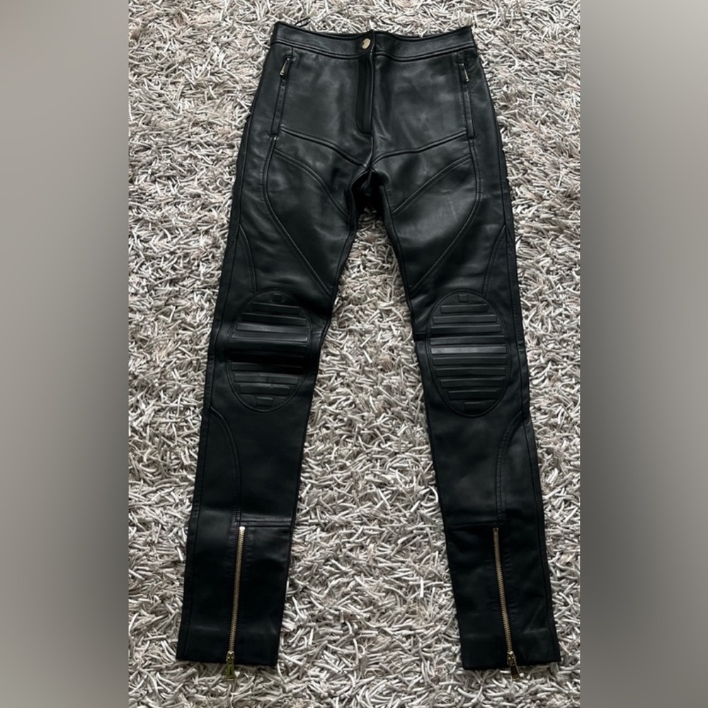 Versace Black Quilted Leather Pants – IT 36 | Authentic - Picture 6 of 15